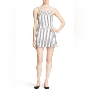 AYR White Black Jacquard Mini Dress Size 4 The Chick NWT